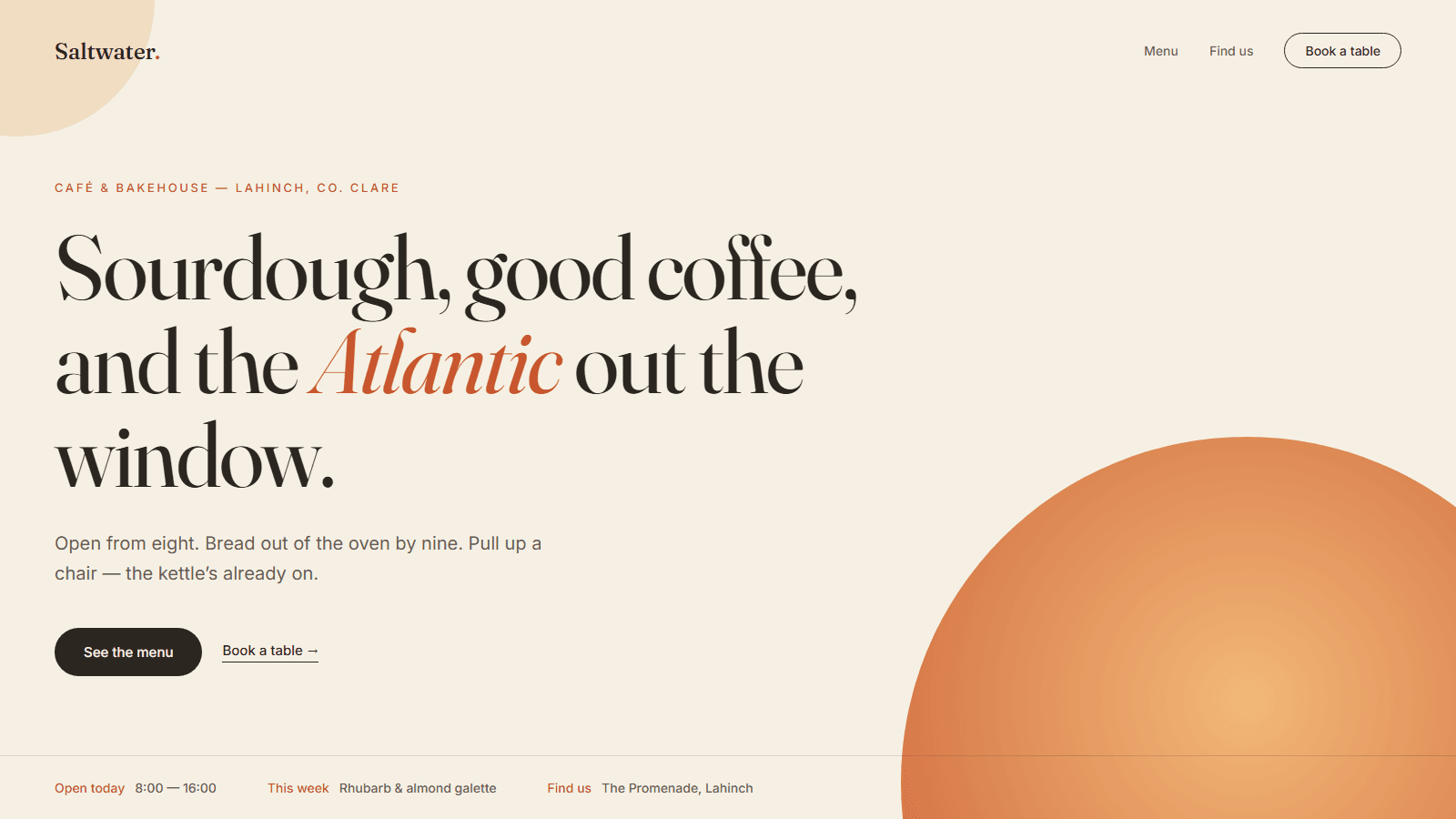 Local café — A café that feels like the café.